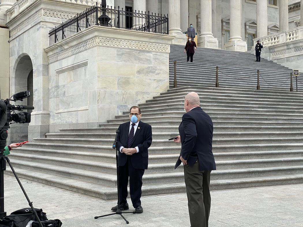 Rep. Jerrold Nadler in his mask.